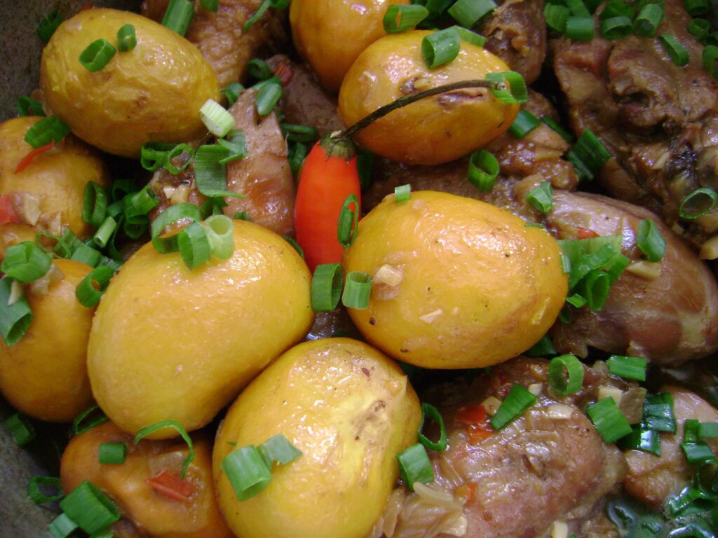 imagem mostra destaque de prato com frango com pequi