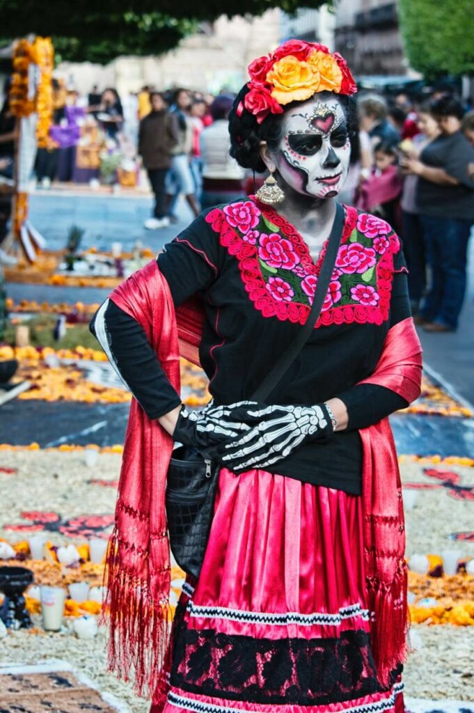 Dia dos Mortos, mulher fantasiada